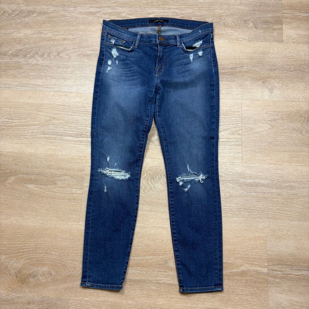 J‎ Brand Distressed Skinny Crop Women’s 31 Medium Wash